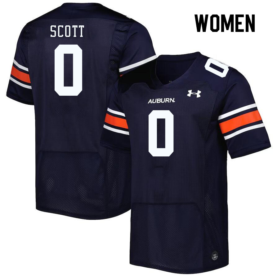 Women #0 Keionte Scott Auburn Tigers College Football Jerseys Stitched Sale-Navy